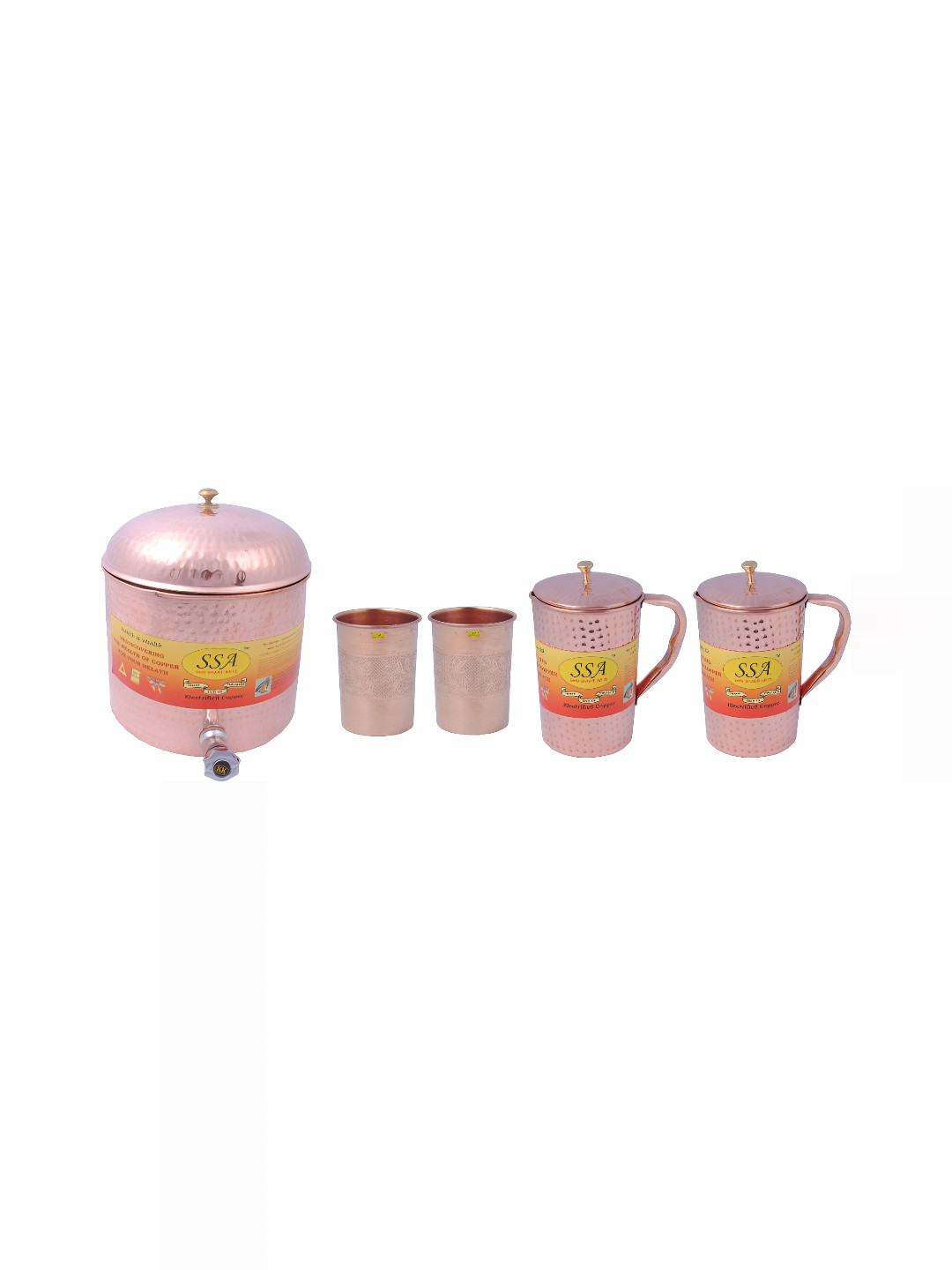 

Shivshakti Arts Brown 5 Pieces Copper Water Jug
