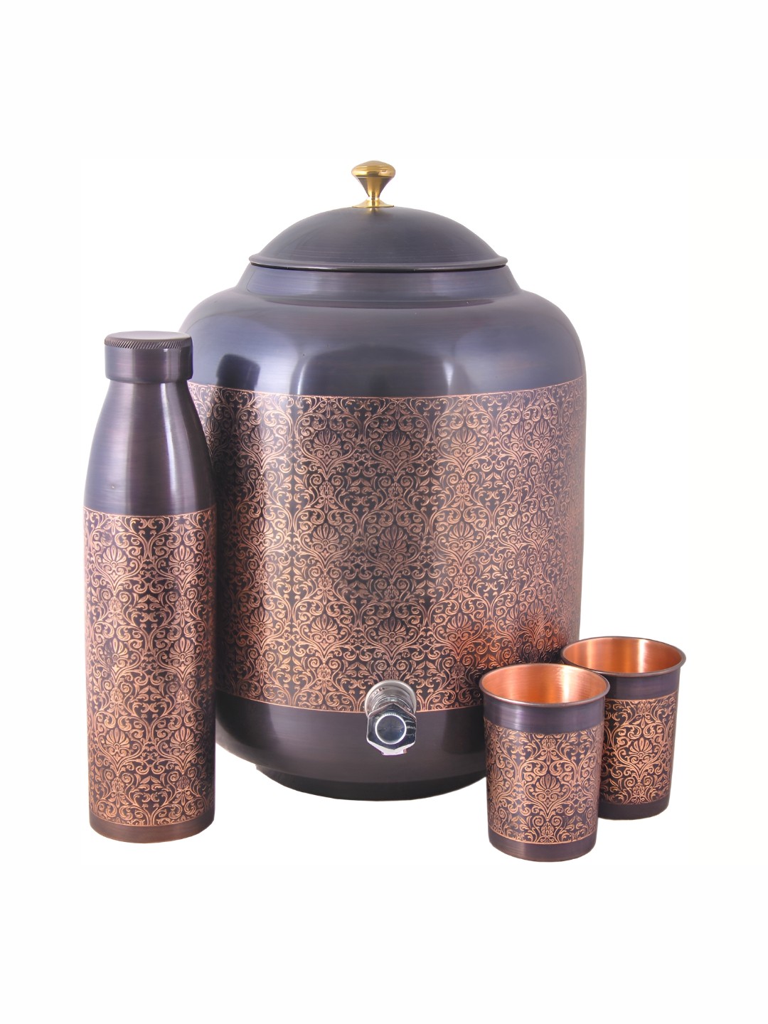 

Shivshakti Arts Brown & Grey 4 Pcs Copper Jug