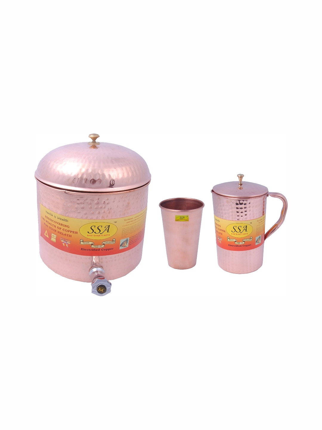 

Shivshakti Arts Brown 3 Pieces Copper Water Jug 12 l