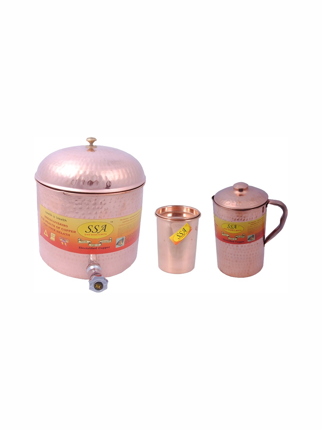 

Shivshakti Arts Brown 3 Pcs Copper Water Jug