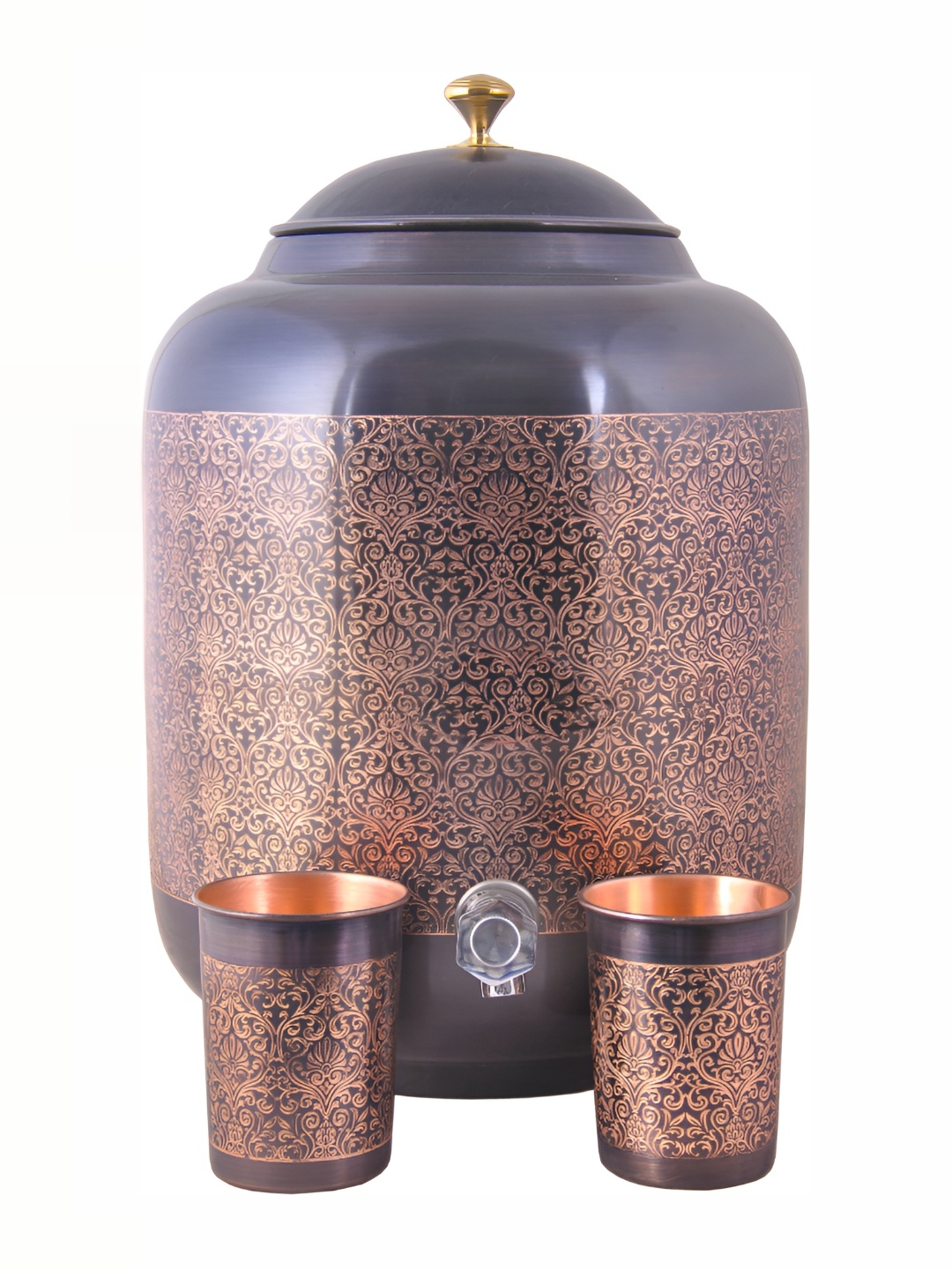 

Shivshakti Arts Brown & Grey 3 Pcs Copper Water Jug