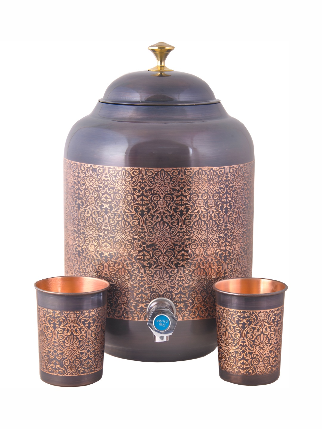 

Shivshakti Arts Black 3 Pieces Copper Water Jug Set