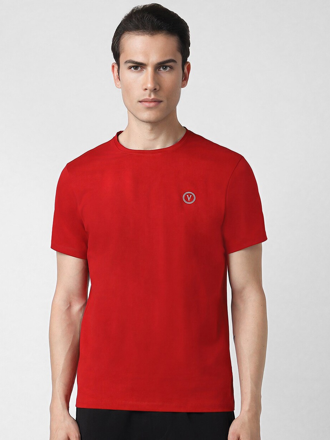 

Van Heusen Round Neck Short Sleeves Cotton T-shirt, Red