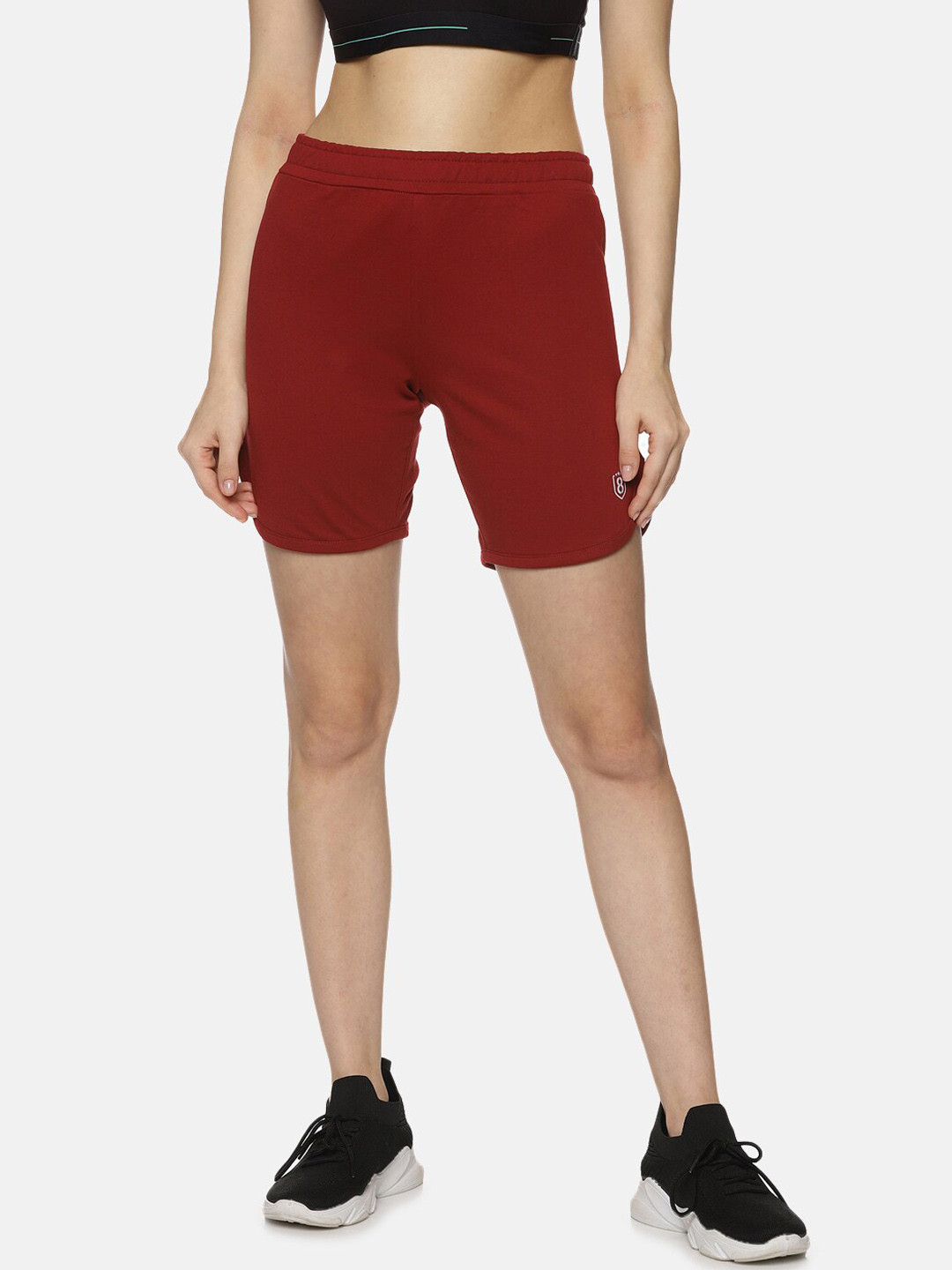 

DOMIN8 Women Training Or Gym Sports Shorts, Maroon