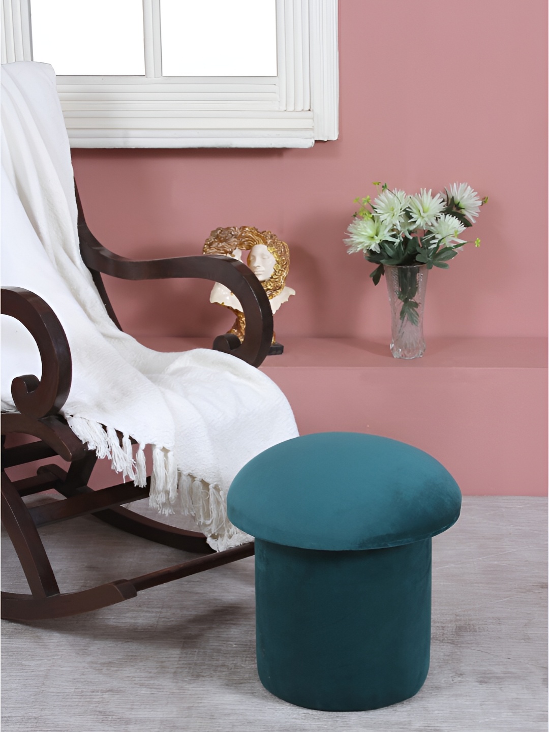 

Shadowkart Green Wooden Pouffes Sitting Mudda Ottoman