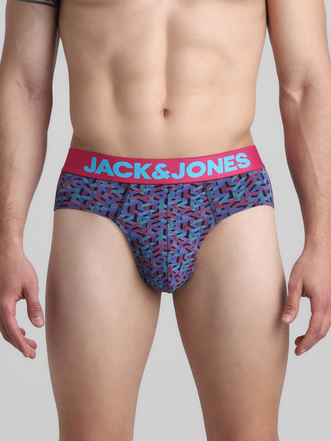 

Jack & Jones Printed Mid-Rise Briefs 2672593001, Blue