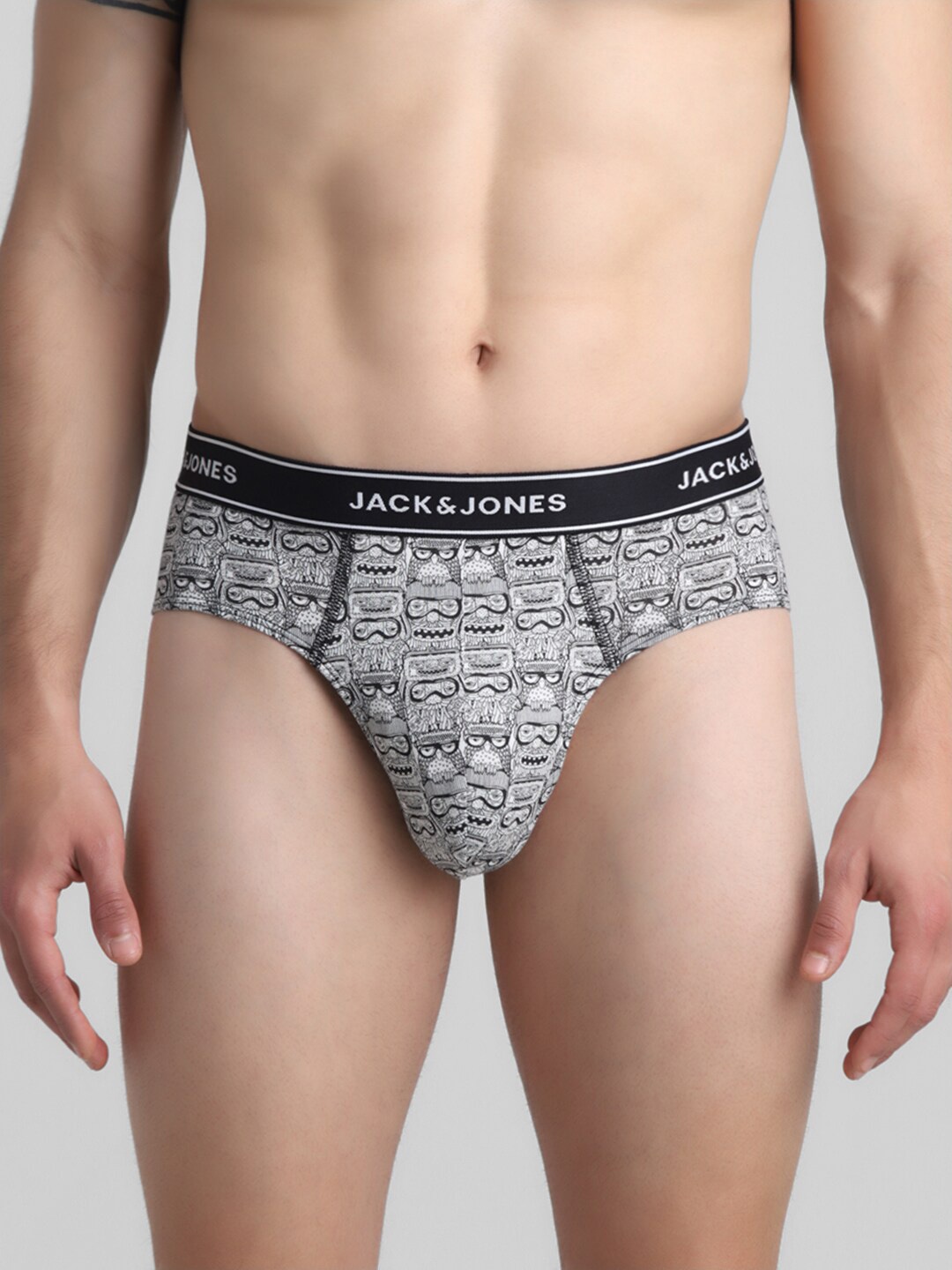 

Jack & Jones Printed Mid-Rise Briefs 2672589001, White