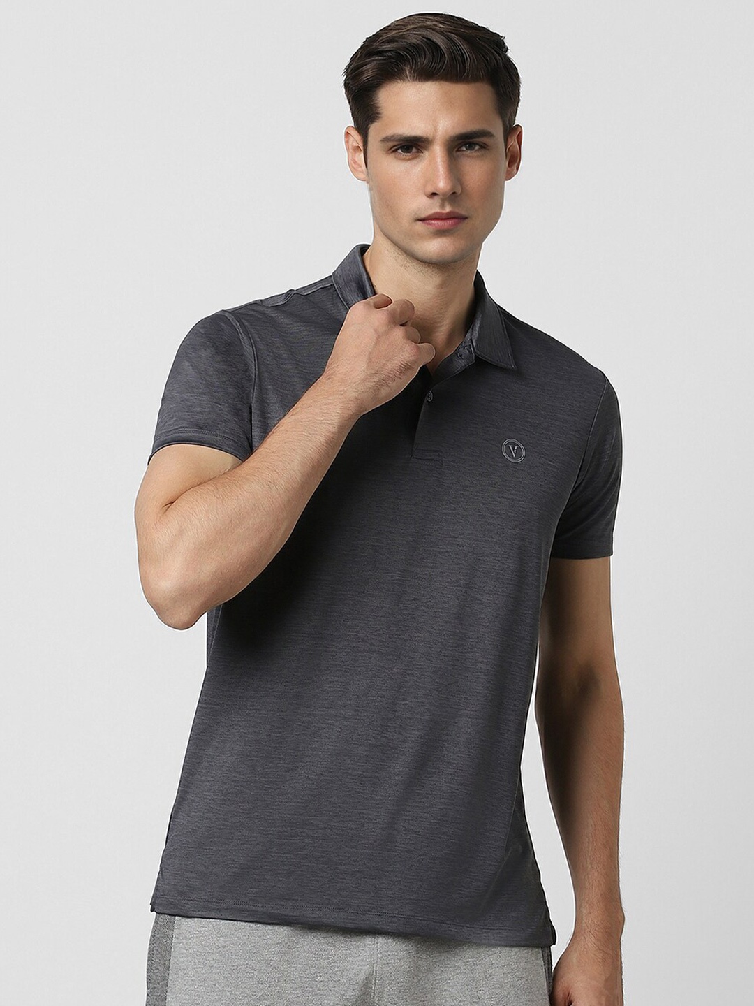 

Van Heusen Polo Collar Short Sleeves T-shirt, Grey