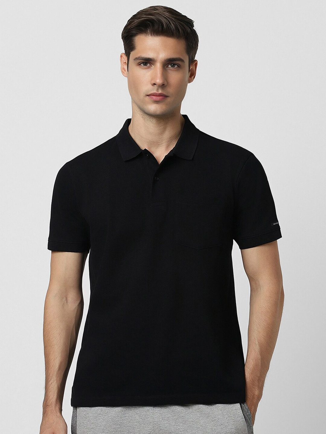 

Van Heusen Flex Polo Collar Short Sleeves Cotton T-shirt, Black