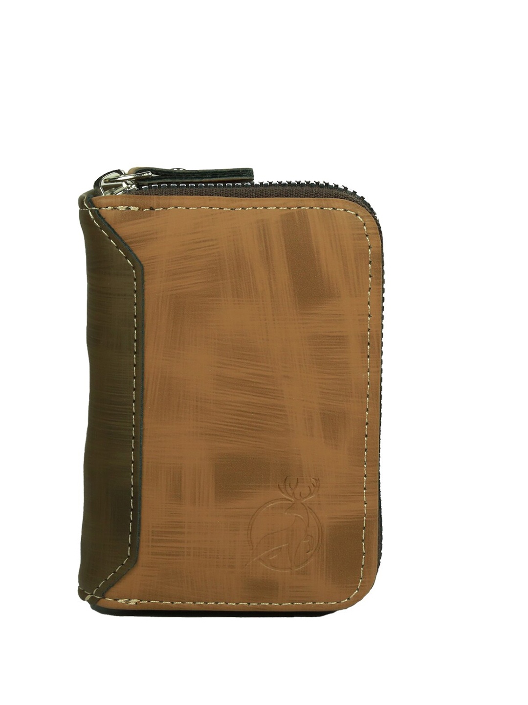 

Style Shoes Men Colourblocked Leather Zip Around Wallet, Tan