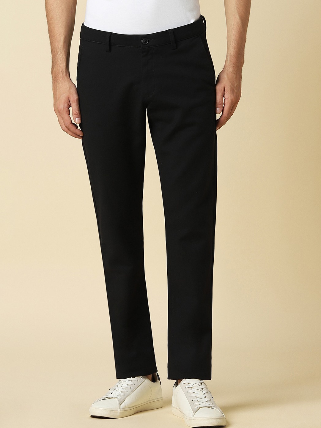 

Allen Solly Men Mid-Rise Slim Fit Trousers, Black