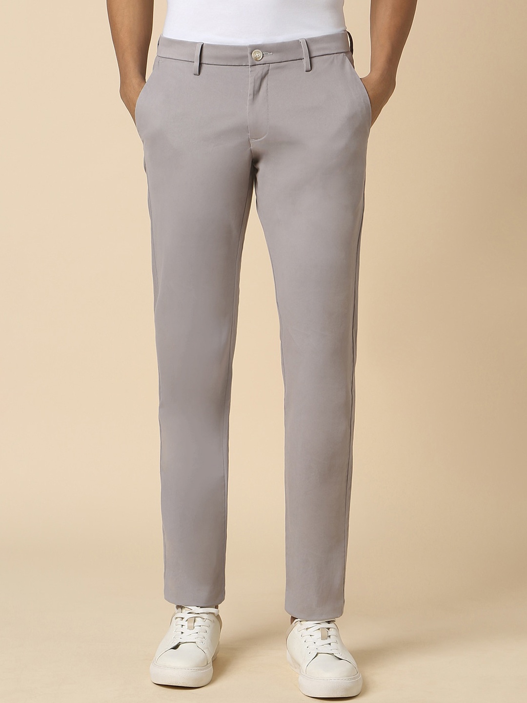 

Allen Solly Men Slim Fit Mid-Rise Trousers, Grey