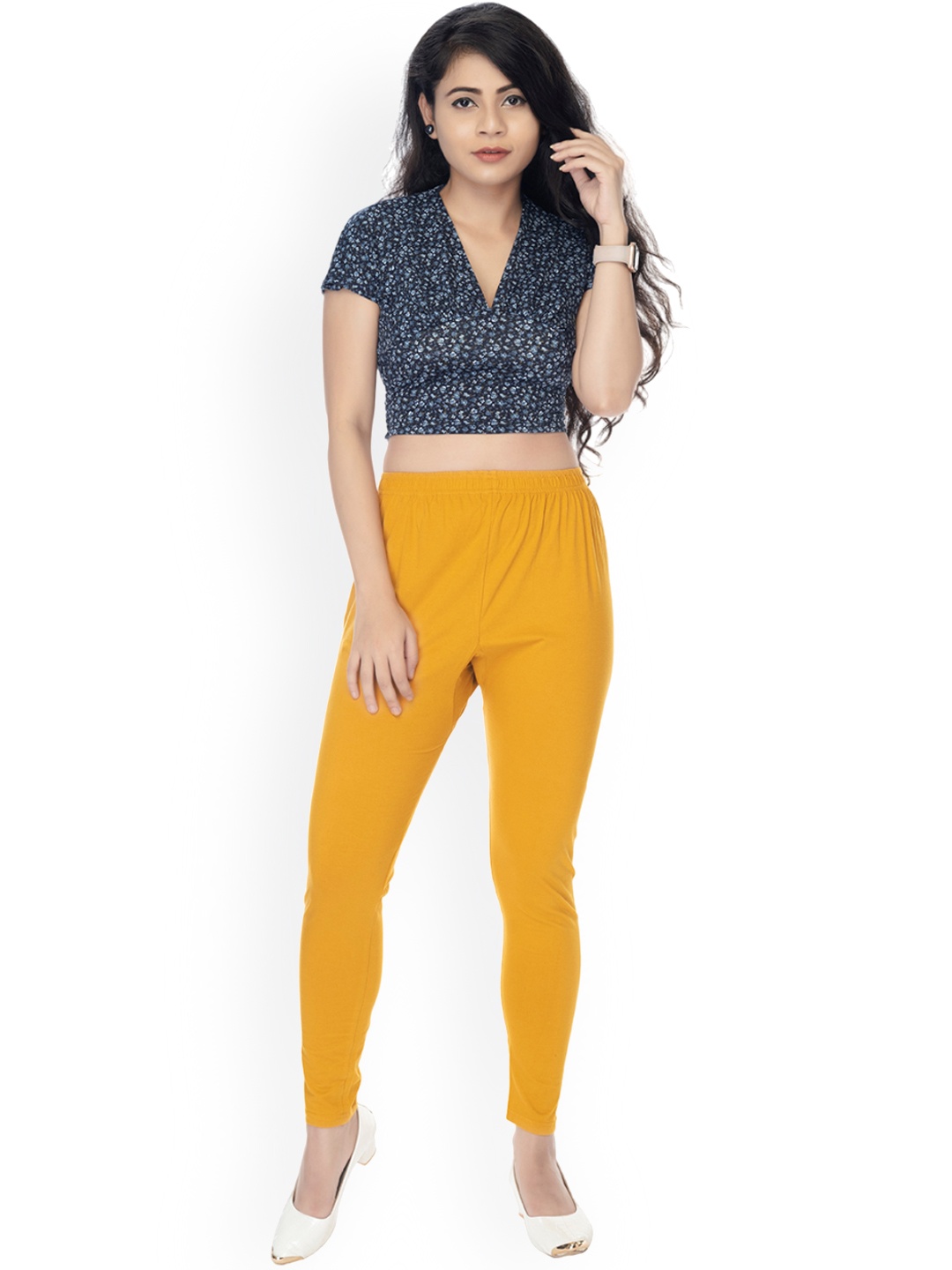 

Comfy Pro Ankle Length Four way Stretchable Leggings, Mustard