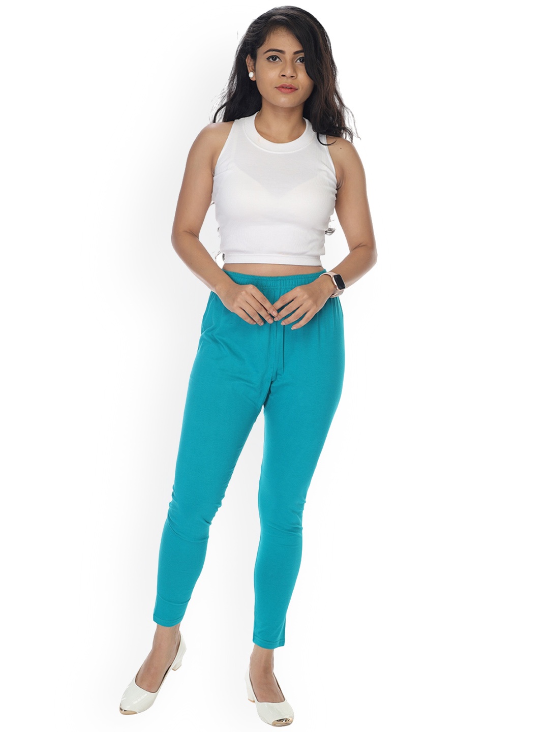 

Comfy Pro 4 way Stretchable Ankle Length Leggings, Sea green