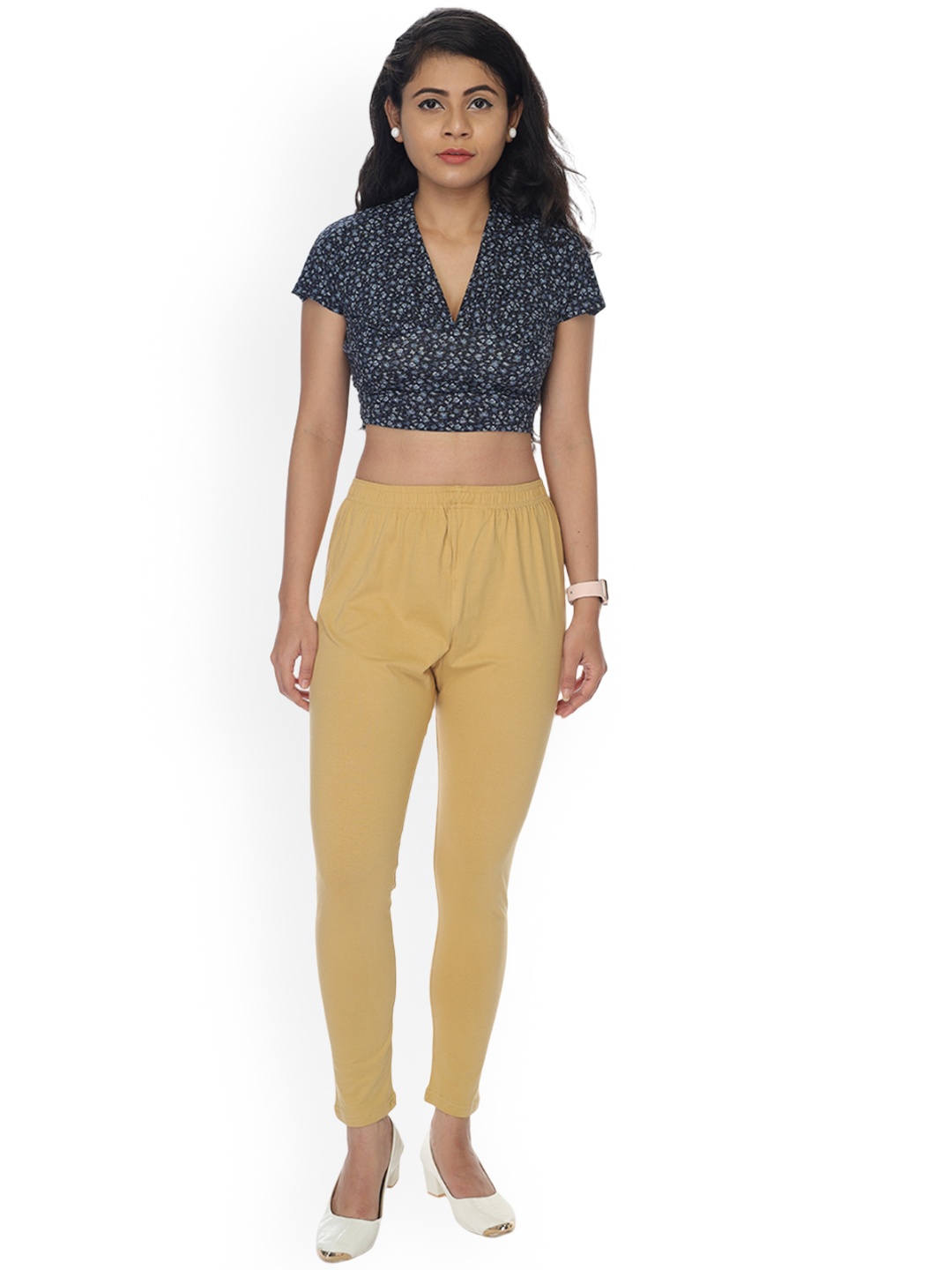 

Comfy Pro Ankle-Length Stretchable Leggings, Beige