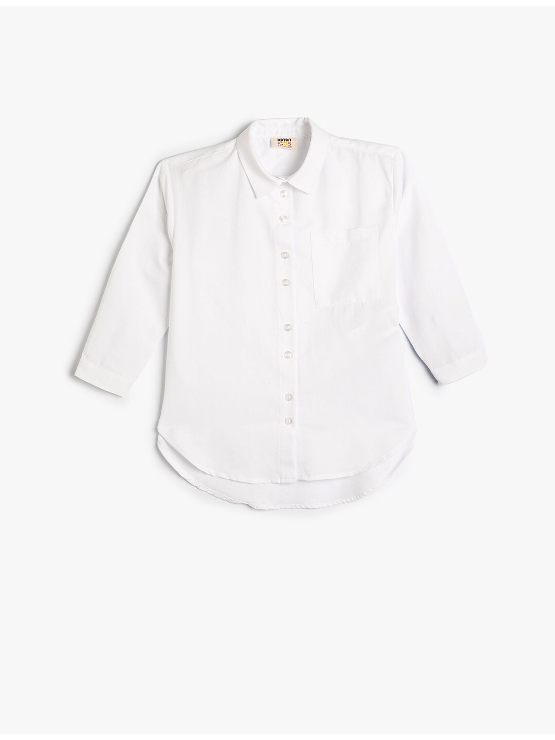 

Koton Girls Spread Collar Long Sleeves Cotton Casual Shirt, Off white