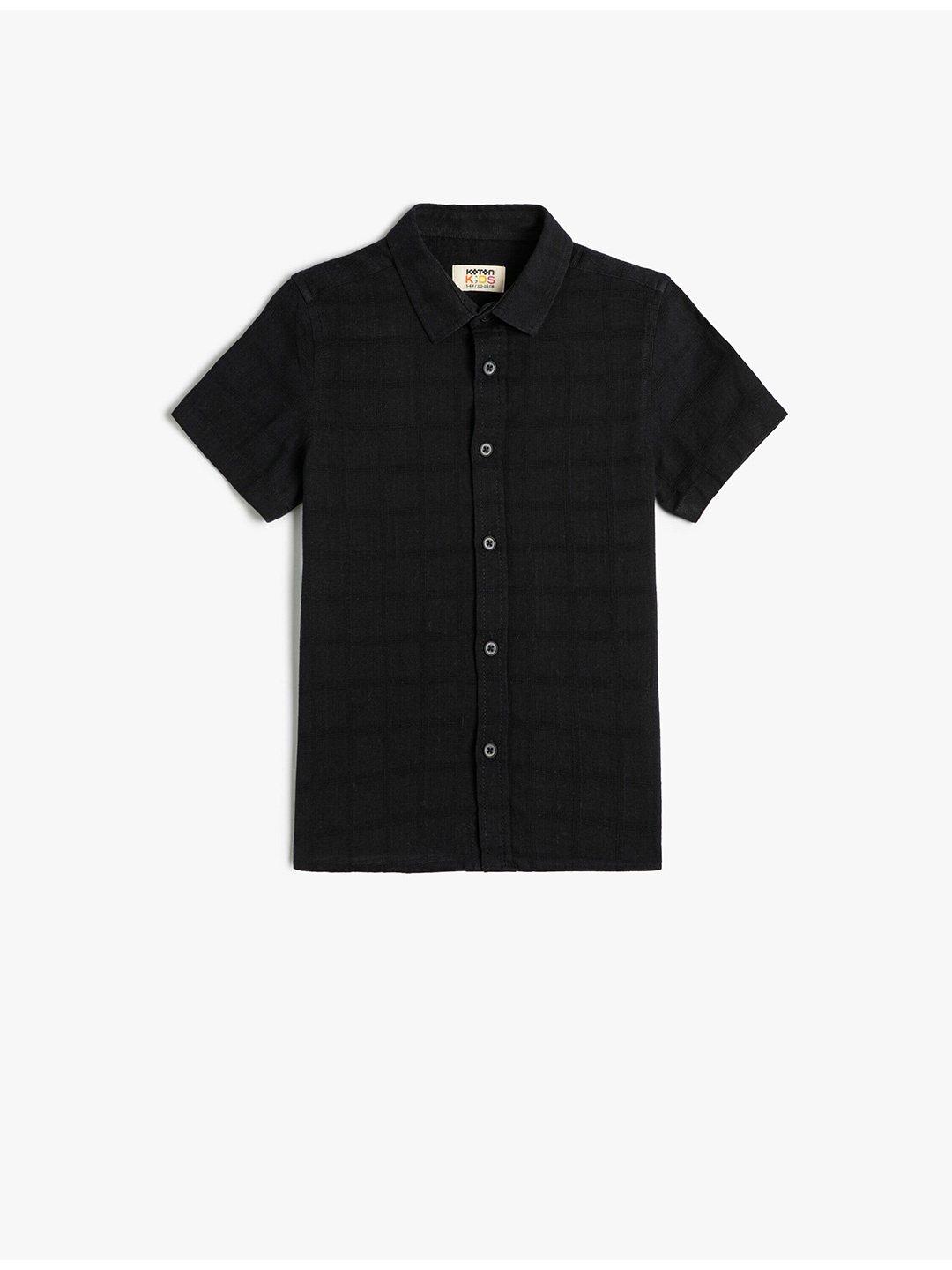 

Koton Boys Checked Spread Collar Short Sleeves Cotton Casual Shirt, Navy blue