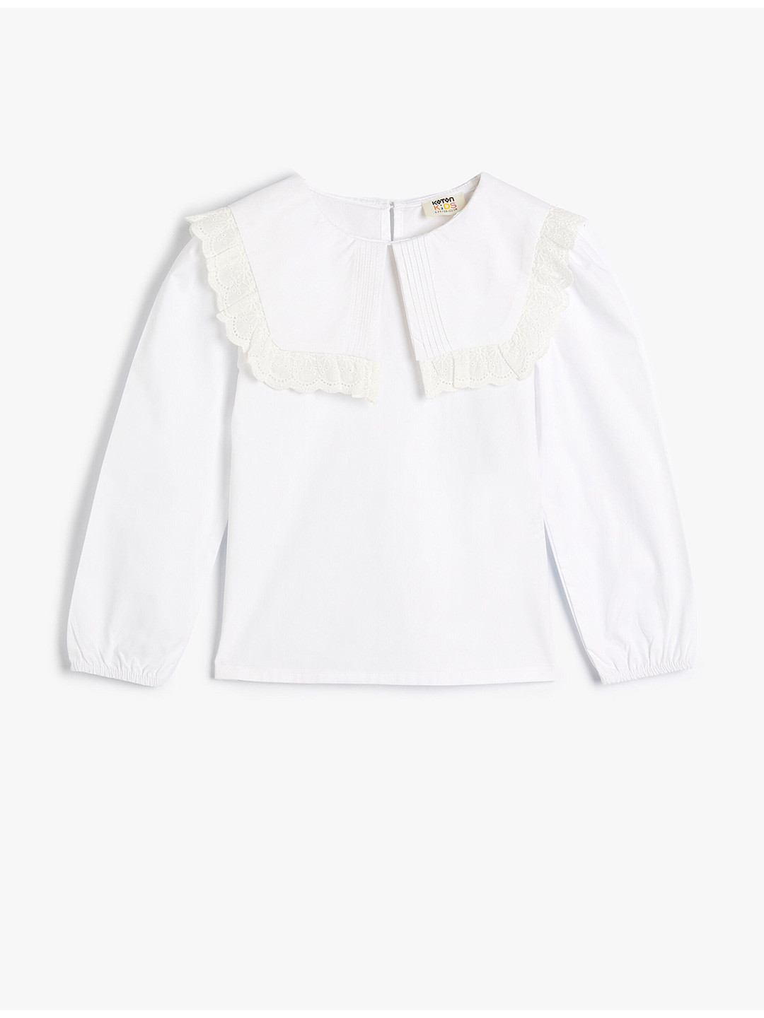 

Koton Girls Peter Pan Collar Puff Sleeves Pure Cotton Top, White