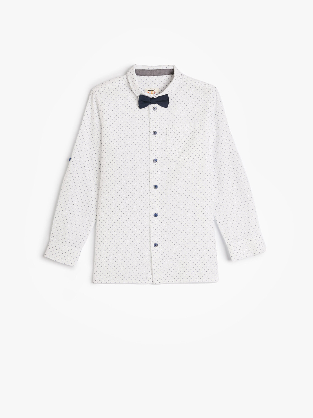 

Koton Boys Printed Spread Collar Long Sleeves Cotton Casual Shirt, White