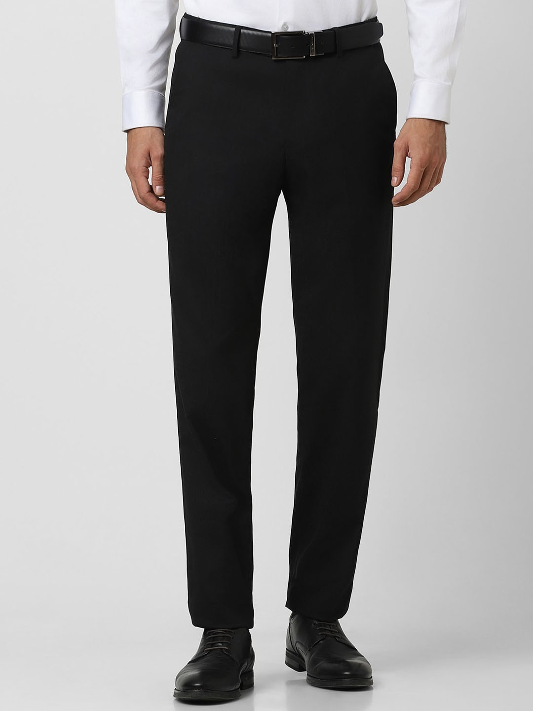 

Peter England Slim Fit Mid-Rise Formal Trousers, Black