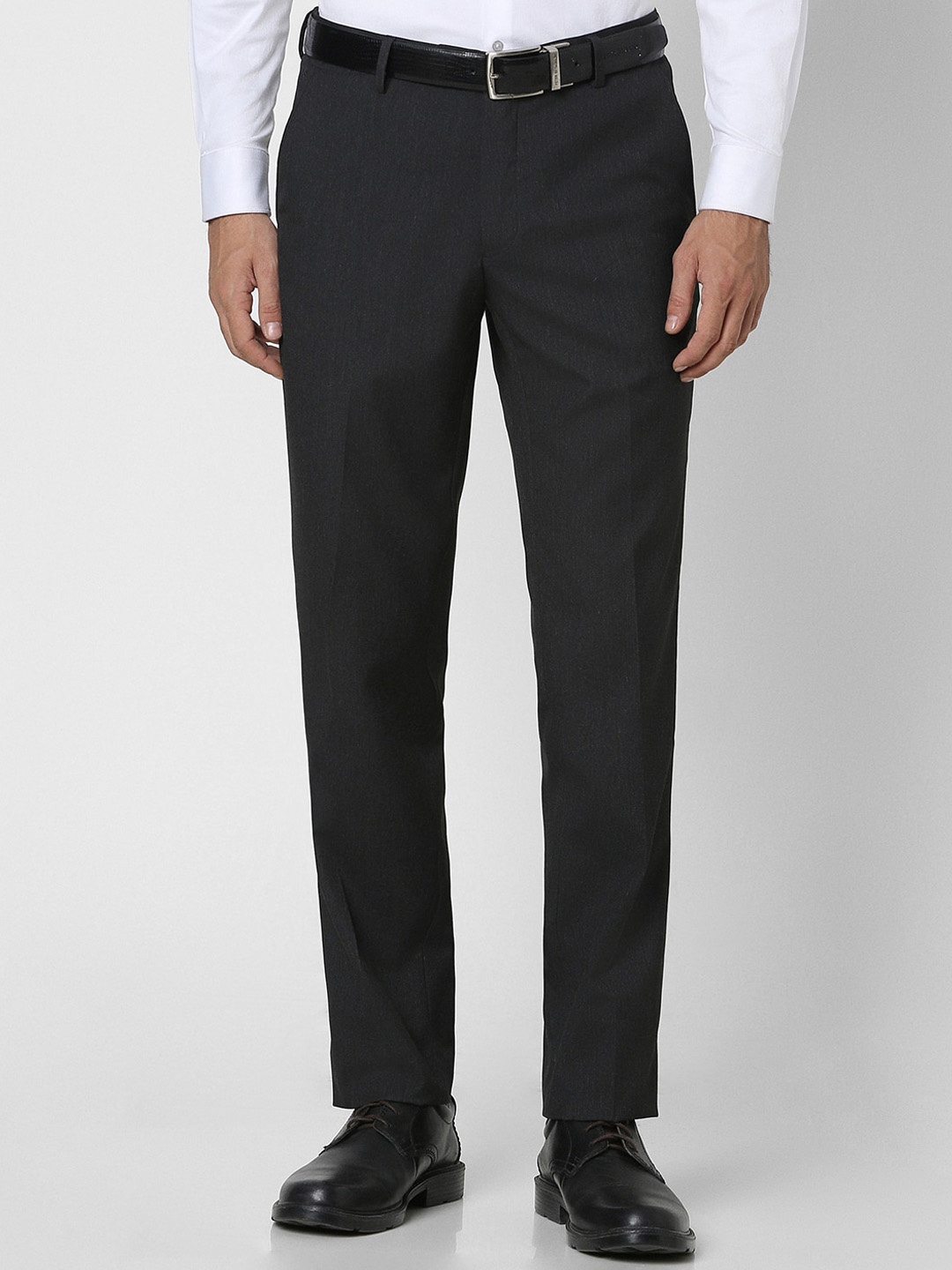 

Peter England Men Slim Fit Formal Trousers, Black