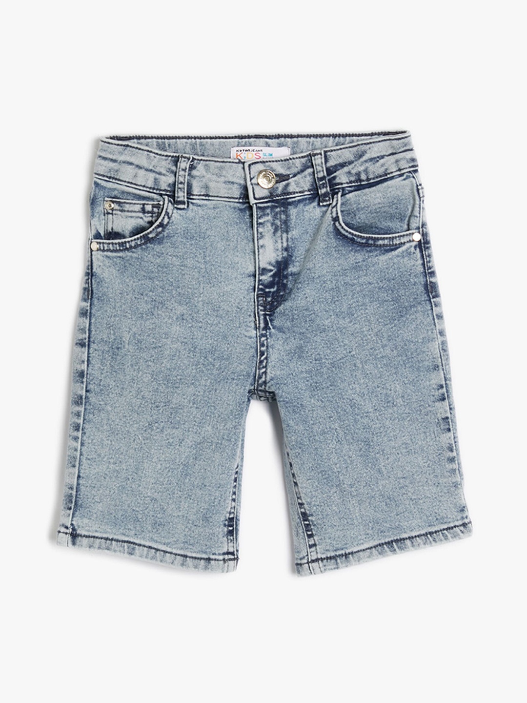 

Koton Boys Mid Rise Washed Denim Shorts, Blue