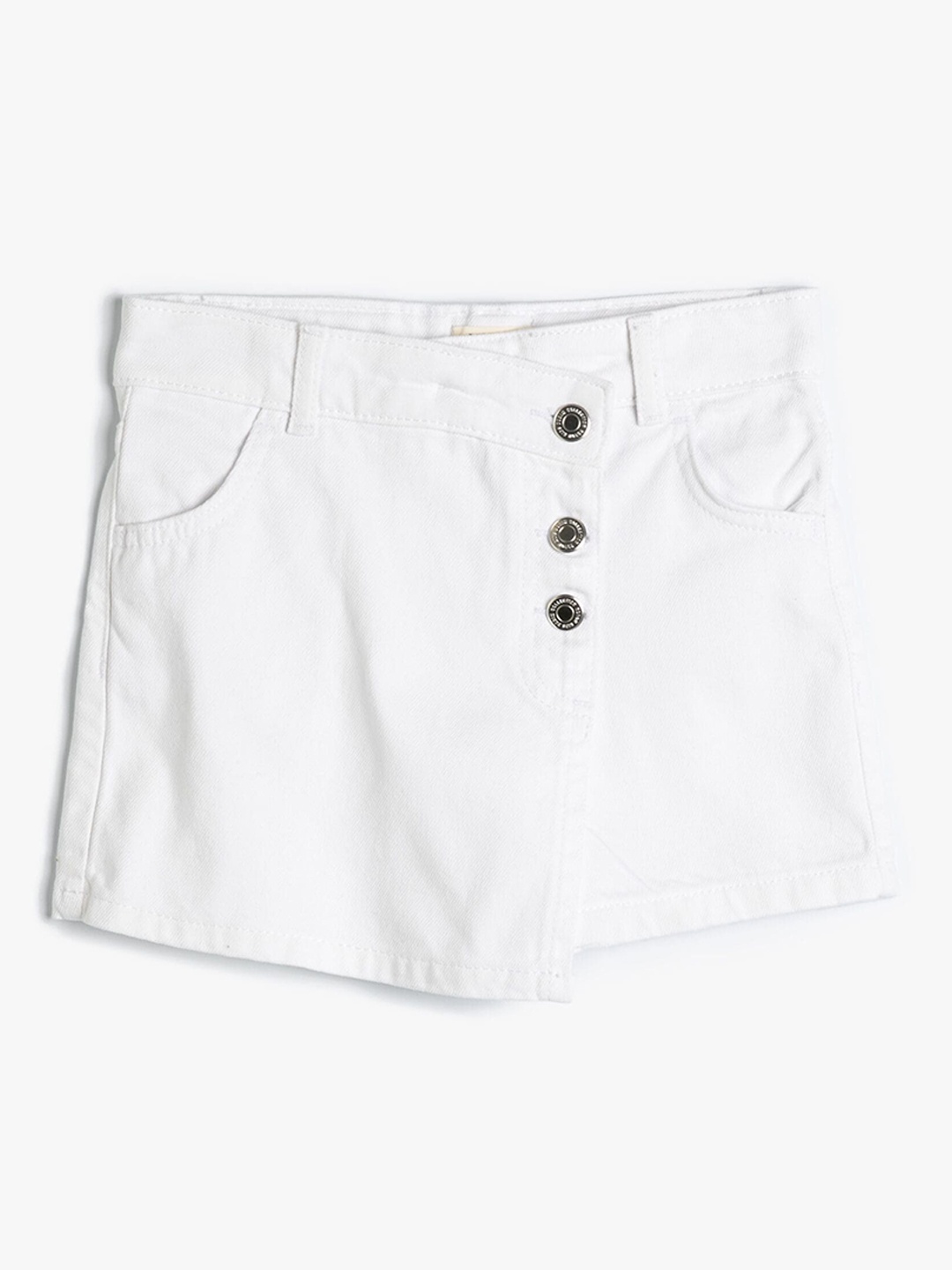 

Koton Girls Mid Rise Pure Cotton Shorts, White