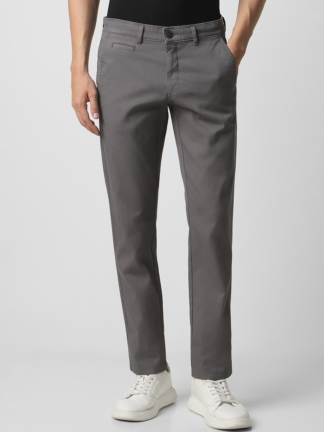 

Van Heusen Sport Men Mid-Rise Pocket Detailing Cotton Slim Fit Trouser, Grey