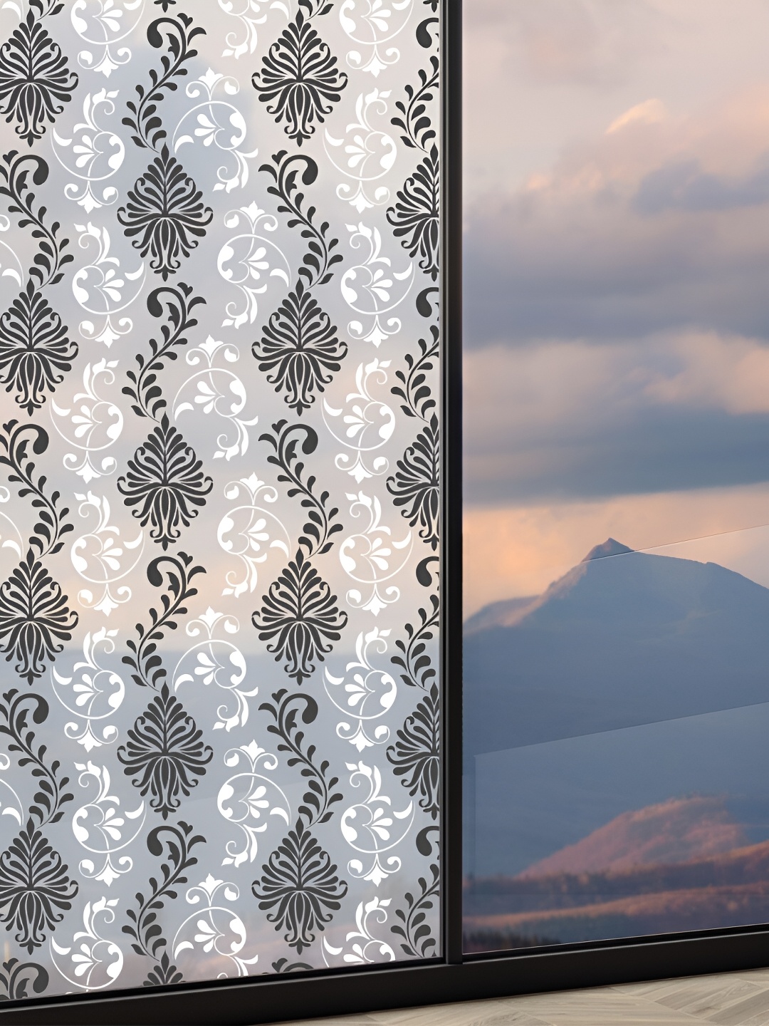 

CVANU Transparent & White Ethnic Motifs Printed Self Adhesive Window Film Sticker