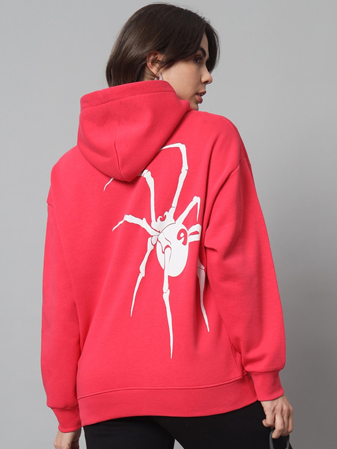 

GRIFFEL Graphic Printed Hooded Pullover Sweatshirt, Pink