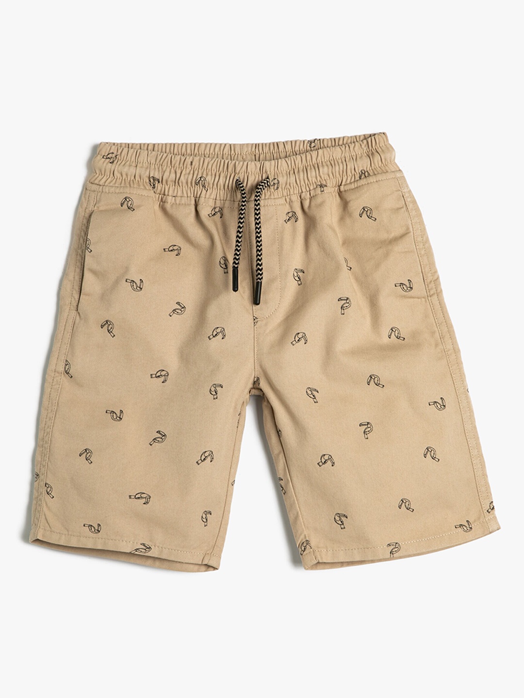 

Koton Boys Conversational Printed Pure Cotton Shorts, Beige