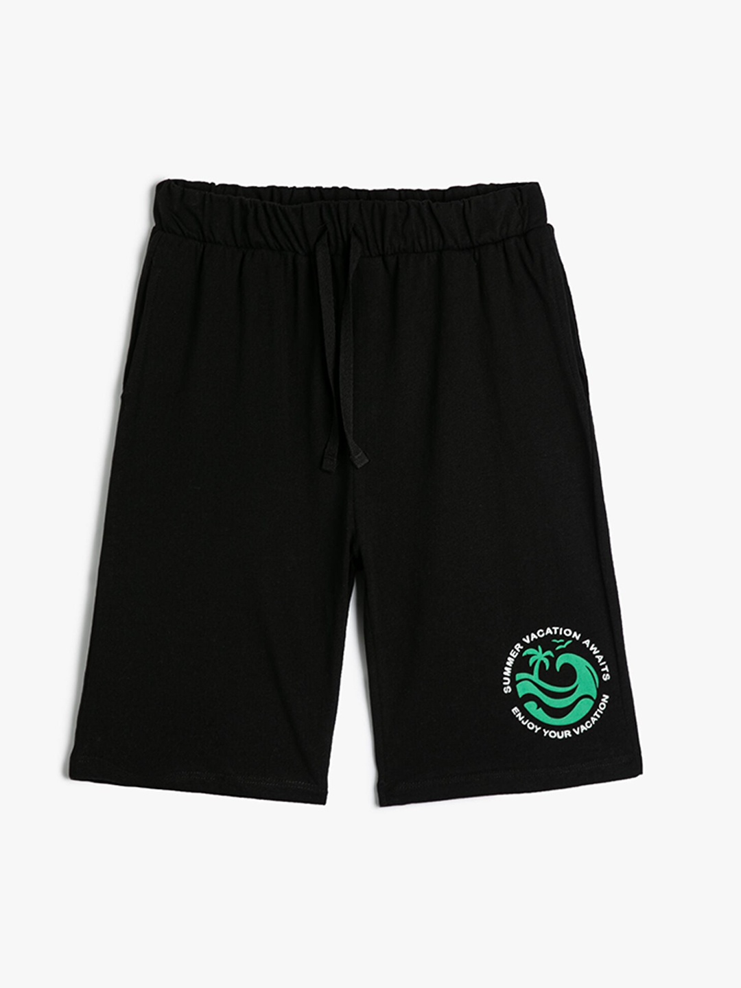 

Koton Boys Mid Rise Pure Cotton Shorts, Black