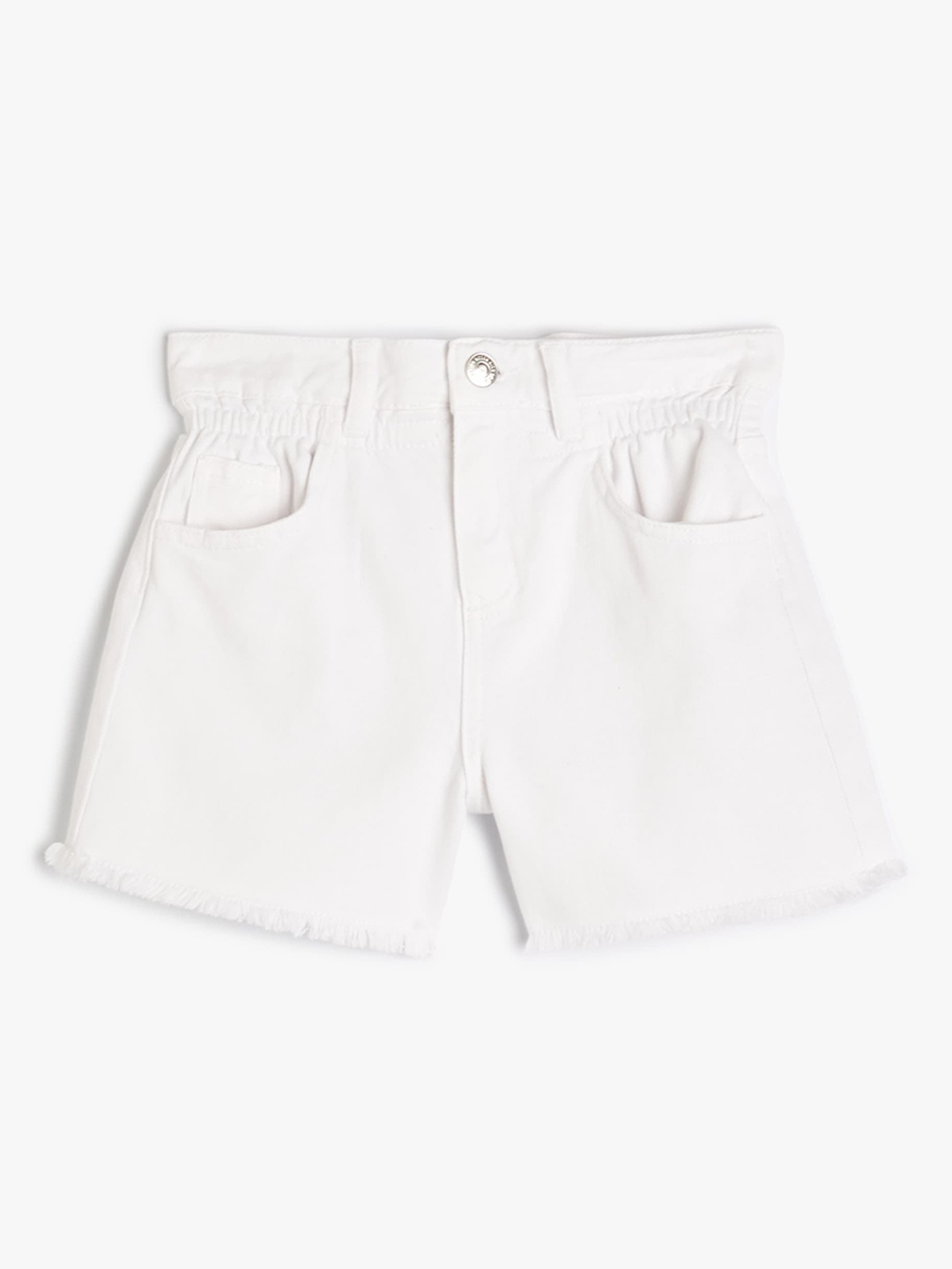 

Koton Girls High-Rise Pure Cotton Shorts, White