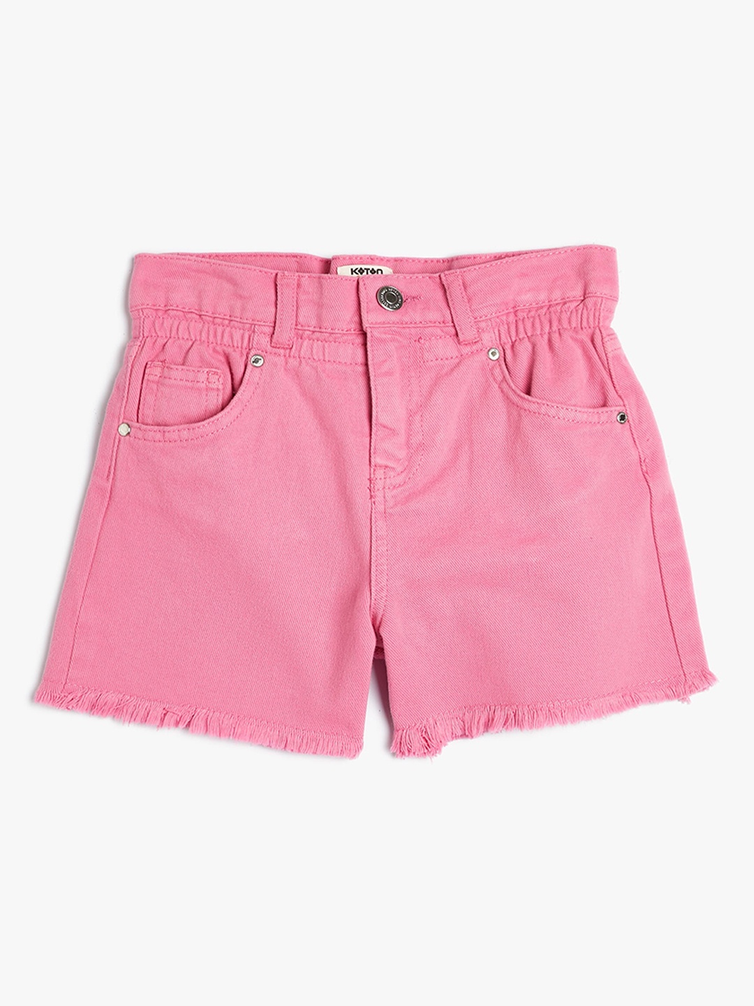 

Koton Girls Mid-Rise Casual Cotton Shorts, Pink