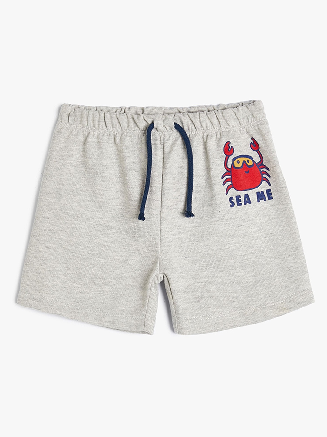 

Koton Boys Graphic Printed Mid-Rise Cotton Shorts, Grey