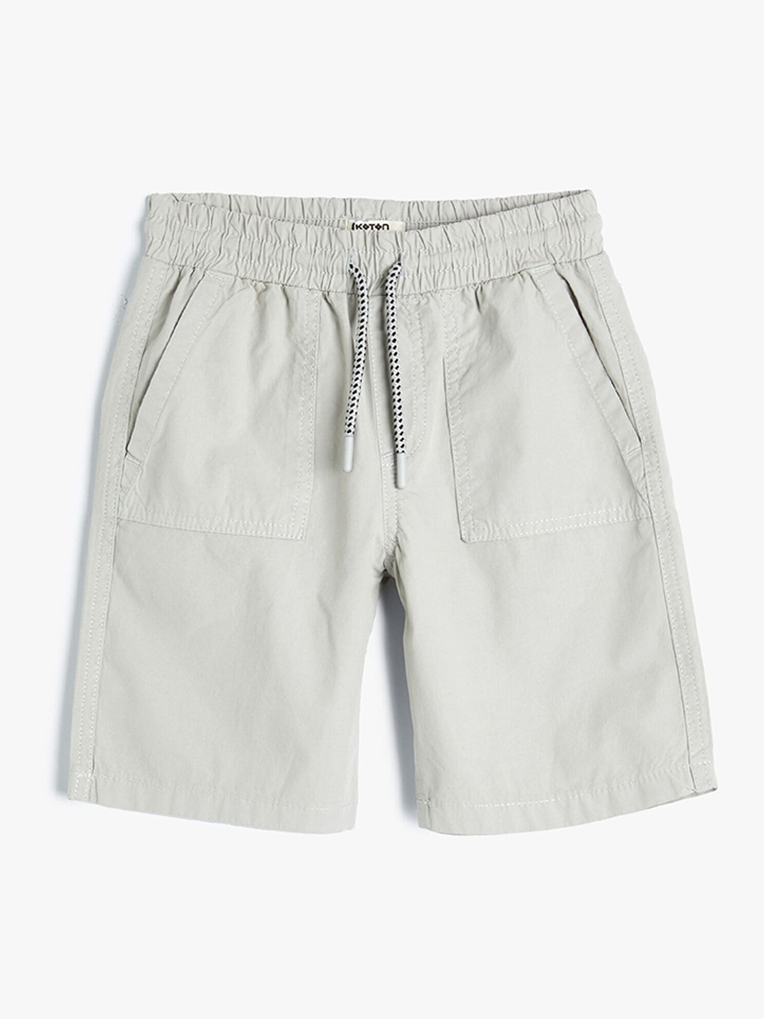 

Koton Boys Mid-Rise Pure Cotton Shorts, Grey