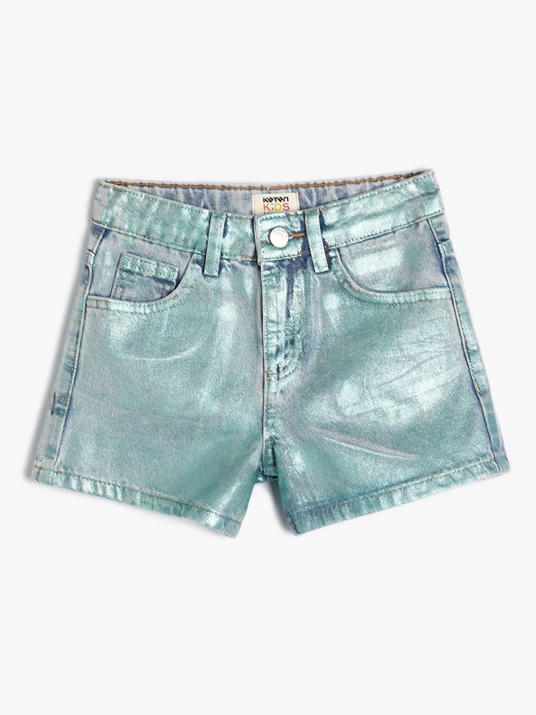 

Koton Girls Washed Denim Shorts, Green