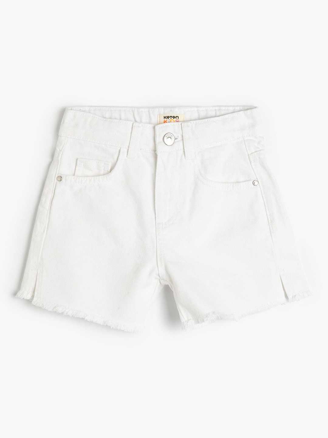 

Koton Girls Mid-Rise Cotton Denim Shorts, White