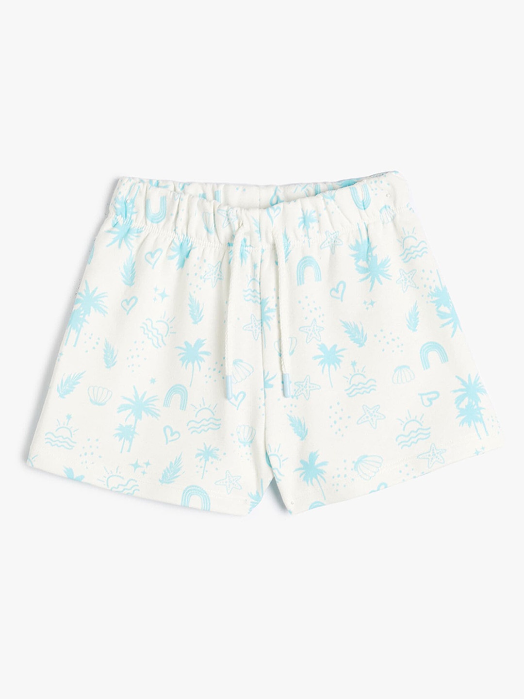 

Koton Girls Mid Rise Conversational Printed Shorts, White
