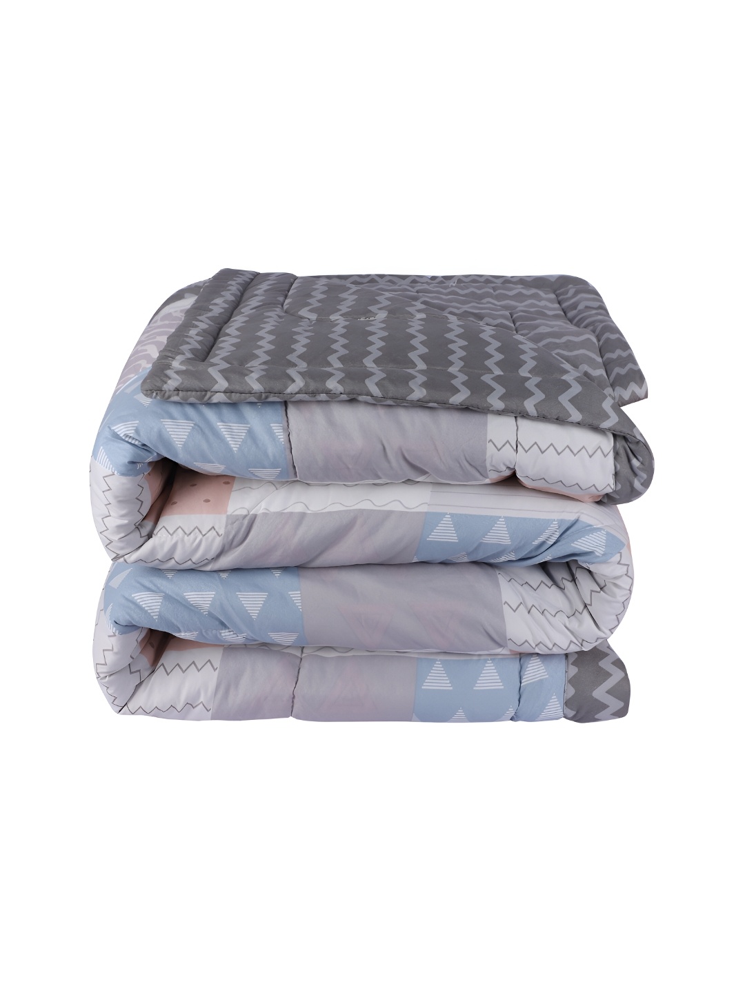 

Nivasam Grey Geometric Microfiber Summer 300 GSM Double Bed Comforter