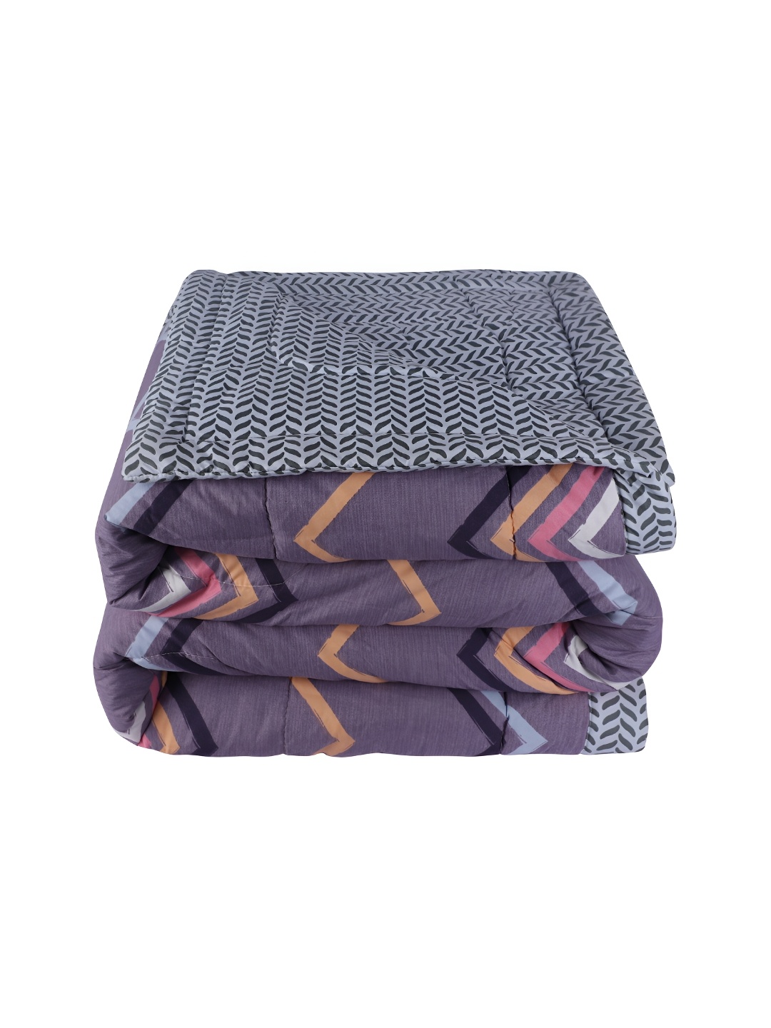 

Nivasam Purple & Yellow Geometric Microfiber Summer 300 GSM Double Bed Comforter