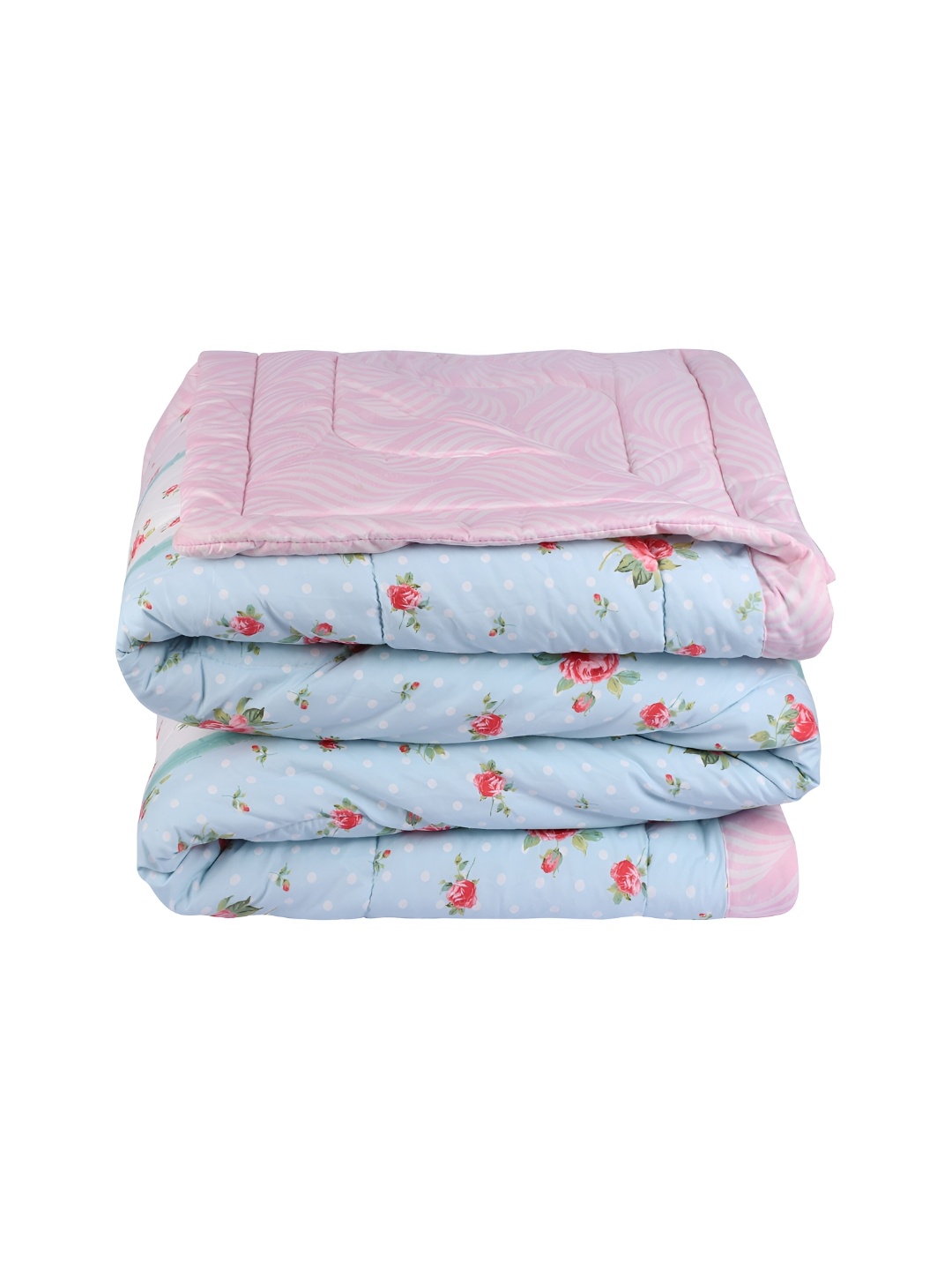 

Nivasam Pink & Blue Floral Microfiber Summer 300 GSM Double Bed Comforter