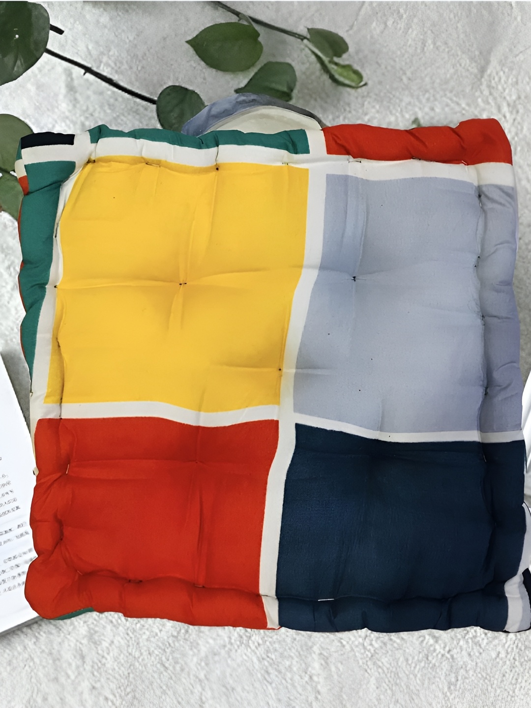 

Homerz Red & Yellow Colourblocked Cotton Pre-Filled Cushion