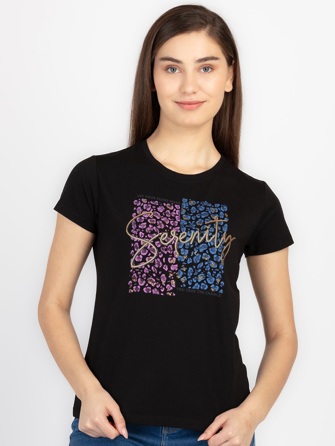 

Status Quo Typography Printed Round Neck T-shirt, Black