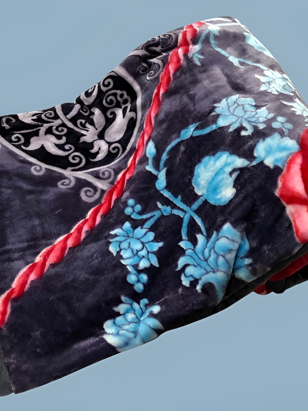 

Signature Grey & Red Floral Mild Winter 350 GSM Single Bed Blanket