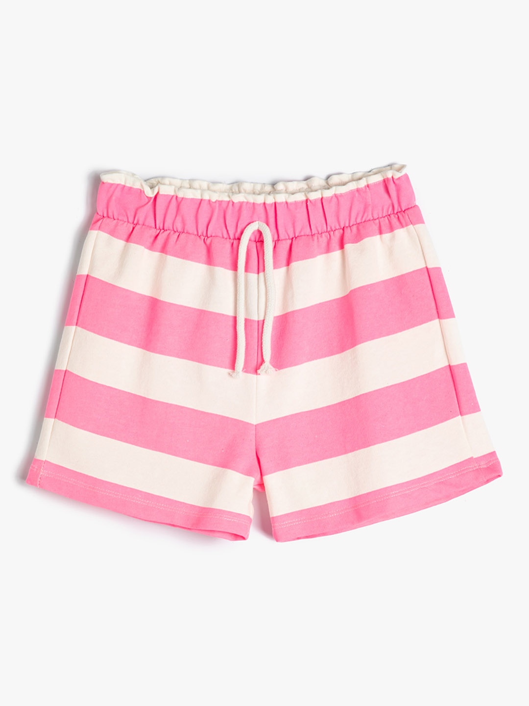 

Koton Girls Striped Technology Shorts, Pink