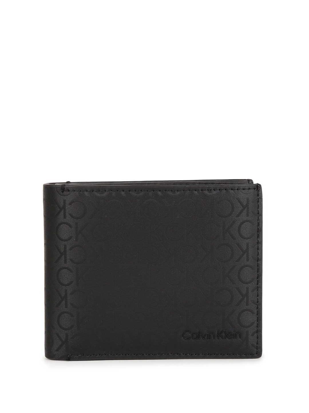 

Calvin Klein Men Typography Printed Two Fold Wallet, Black