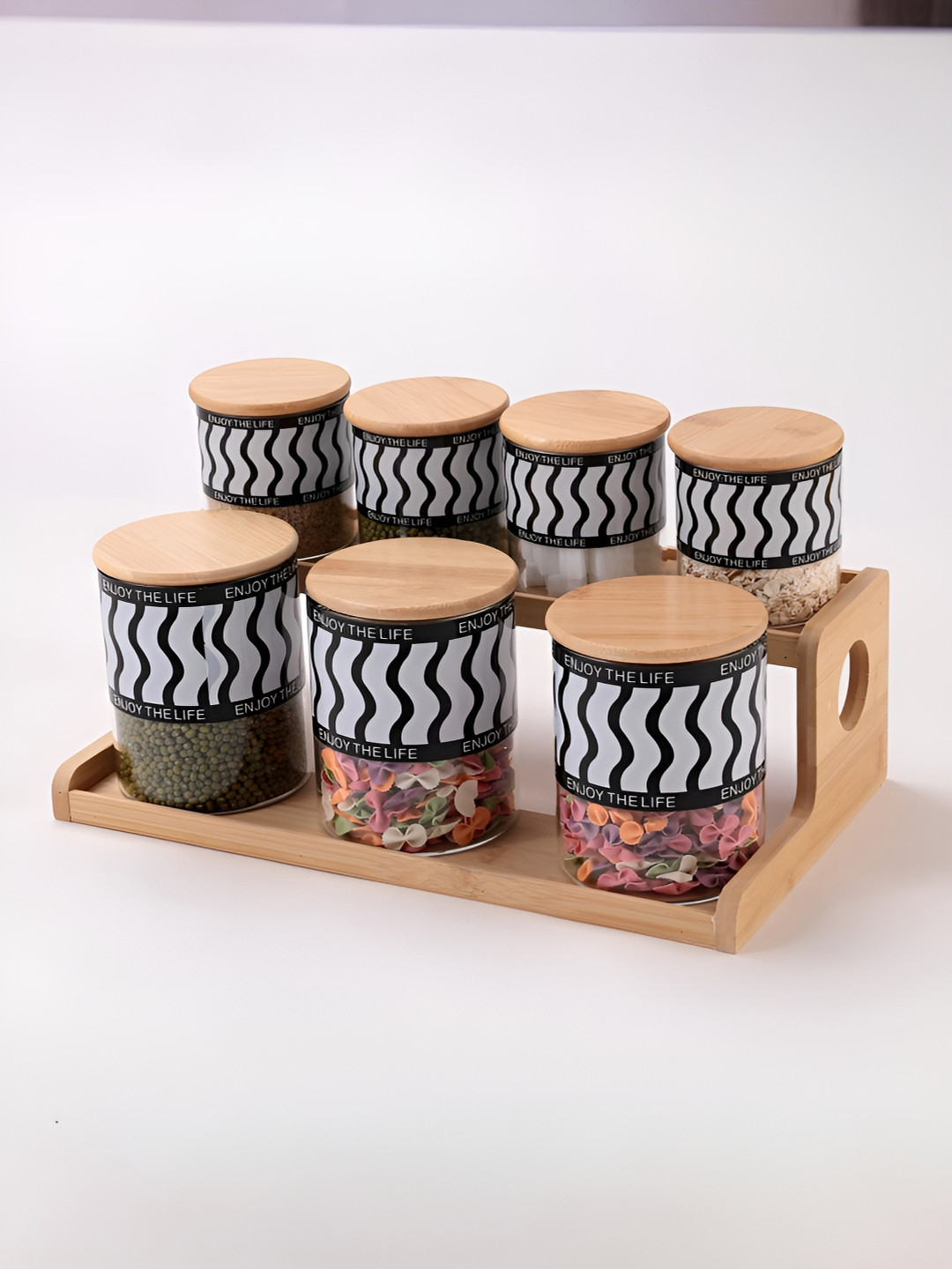 

The Better Home Black & White 7 Pieces Glass Food Containers