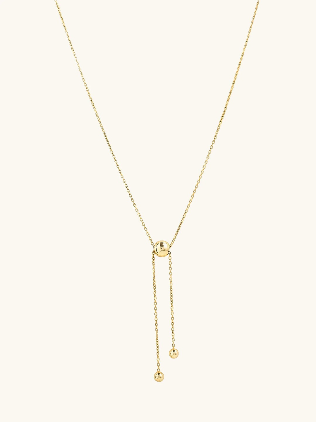 

Mabel 925 Sterling Silver 18 Karat Gold Plated Slider Bolo Lariat Necklace