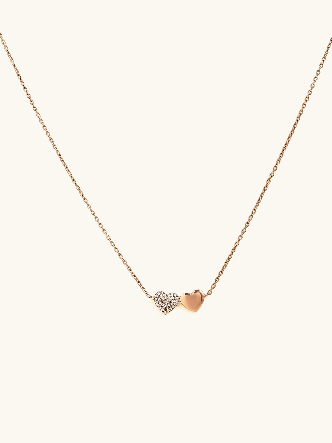 

Mabel 925 Sterling Silver Rose Gold Plated Heart Charm Necklace